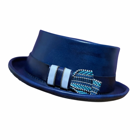 Blue Pork Pie Hat