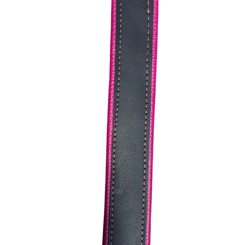 Pink Italian pebbled leather Spica tote bag strap