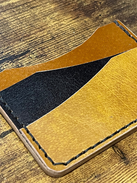 Handmade Minimalist Leather Wallet - One Sided | Hand-Stitched Card Holder