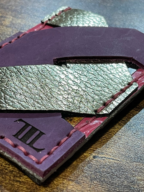 Handmade Crossover Leather Wallet | Double-Sided Card Holder with Free Engraving