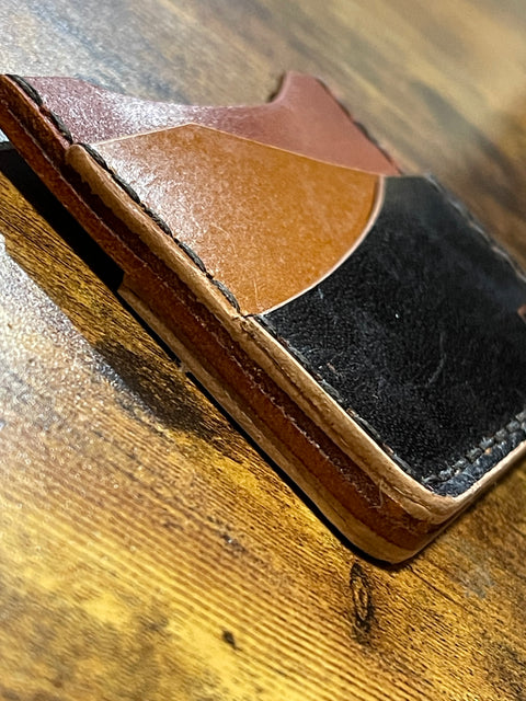 Handmade Minimalist Leather Wallet - Double Sided | Hand-Stitched Card Holder