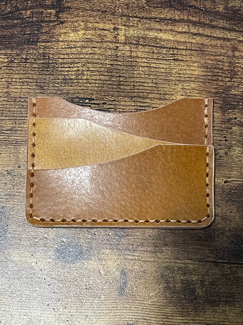 Handmade Minimalist Leather Wallet - One Sided | Hand-Stitched Card Holder