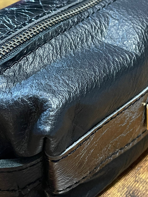 The Store It (Black) | Handmade Leather Dopp Kit | Premium Leather Travel Toiletry Bag
