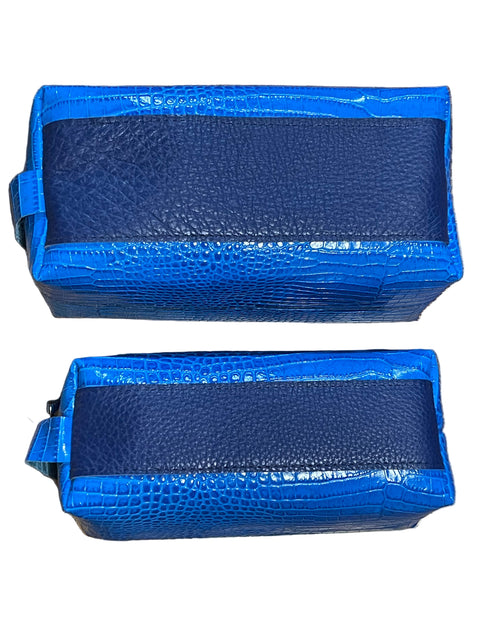 The Store It (Blue) | Handmade Leather Dopp Kit | Premium Leather Travel Toiletry Bag