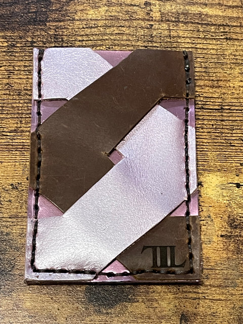 Handmade Crossover Leather Wallet | Double-Sided Card Holder with Free Engraving