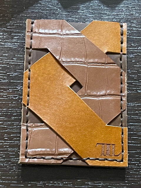 Handmade Crossover Leather Wallet | Double-Sided Card Holder with Free Engraving