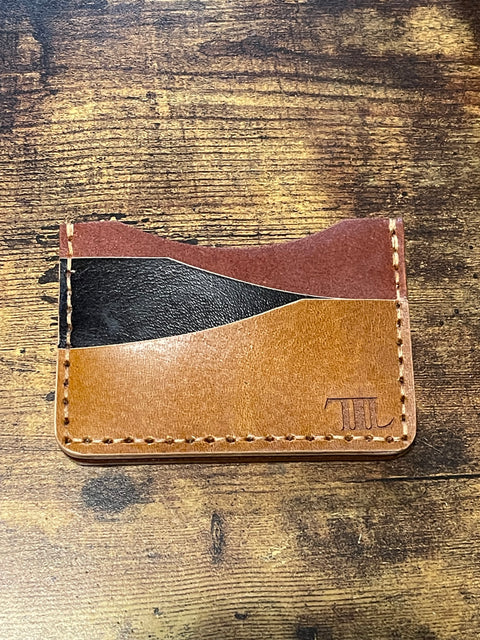 Handmade Minimalist Leather Wallet - Double Sided | Hand-Stitched Card Holder