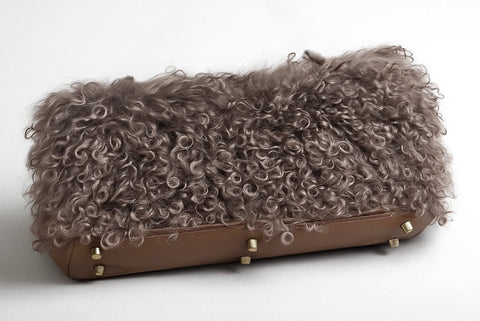 Mongolian Fur Shoulder Bag | Handmade Leather Purse