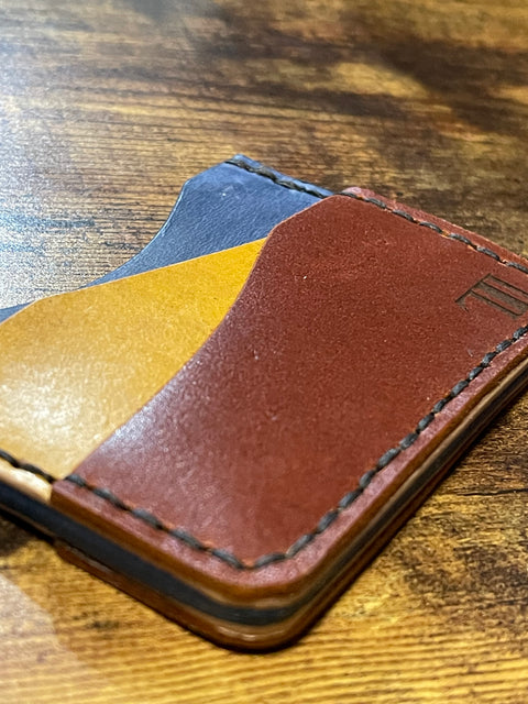 Handmade Minimalist Leather Wallet - Double Sided | Hand-Stitched Card Holder