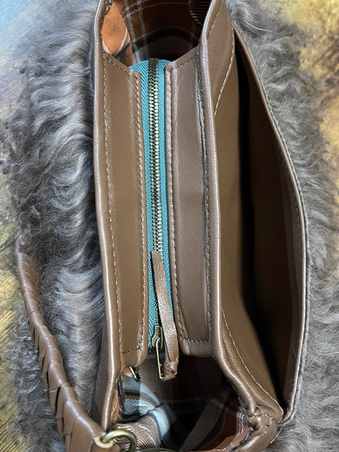 Mongolian Fur Shoulder Bag | Handmade Leather Purse