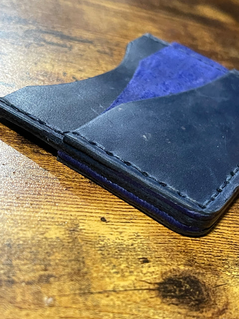 Handmade Minimalist Leather Wallet - Double Sided | Hand-Stitched Card Holder