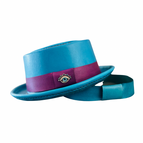 Turquoise Pork Pie Hat