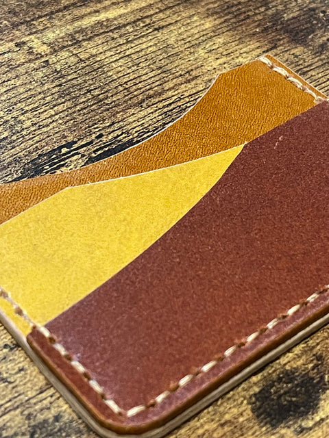 Handmade Minimalist Leather Wallet - One Sided | Hand-Stitched Card Holder
