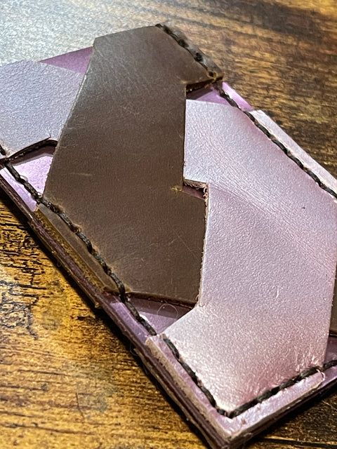 Handmade Crossover Leather Wallet | Double-Sided Card Holder with Free Engraving