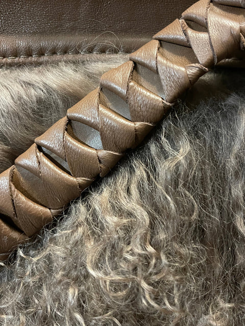 Mongolian Fur Shoulder Bag | Handmade Leather Purse