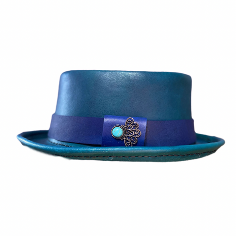 Turquoise Pork Pie Hat