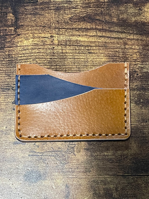 Handmade Minimalist Leather Wallet - One Sided | Hand-Stitched Card Holder