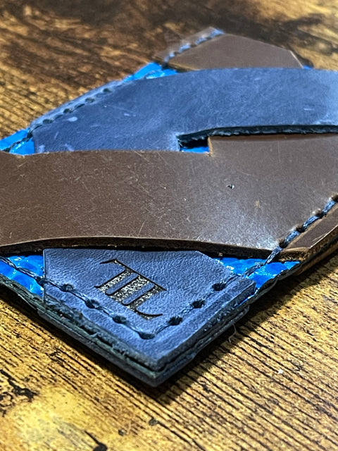 Handmade Crossover Leather Wallet | Double-Sided Card Holder with Free Engraving