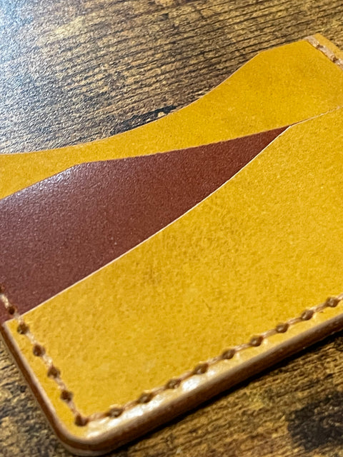 Handmade Minimalist Leather Wallet - One Sided | Hand-Stitched Card Holder