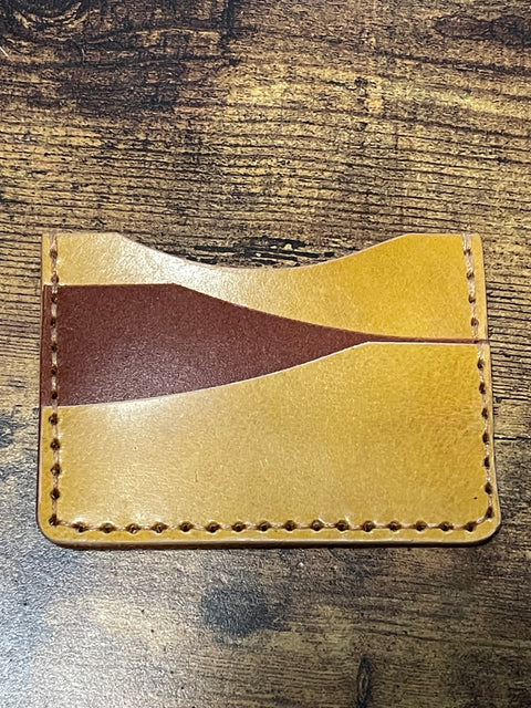 Handmade Minimalist Leather Wallet - One Sided | Hand-Stitched Card Holder