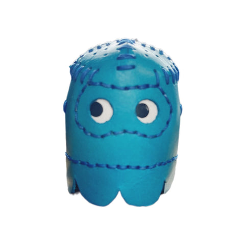 Blue Pac-Man ghost leather pincushion Inky
