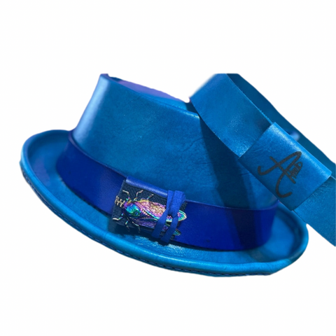 Turquoise Pork Pie Hat