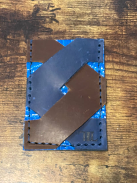 Handmade Crossover Leather Wallet | Double-Sided Card Holder with Free Engraving