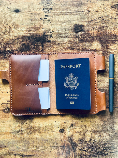 The Traveling Note Taker - Passport and Field Notes Cover with Pen Closure
