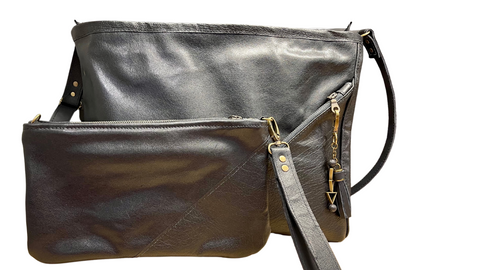 Inspired Tote and Rose Wristlet | Custom-Made | Black