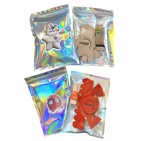 DIY Pac-Man Ghost & VooDoo Pincushion Kit Bundle | Leather Craft Sewing Kits