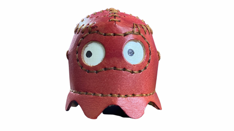 Retro gaming pincushion hand sewn leather