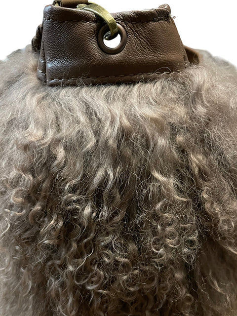 Mongolian Fur Shoulder Bag | Handmade Leather Purse