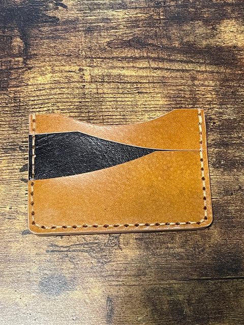 Handmade Minimalist Leather Wallet  - One Sided | Hand-Stitched Card Holder
