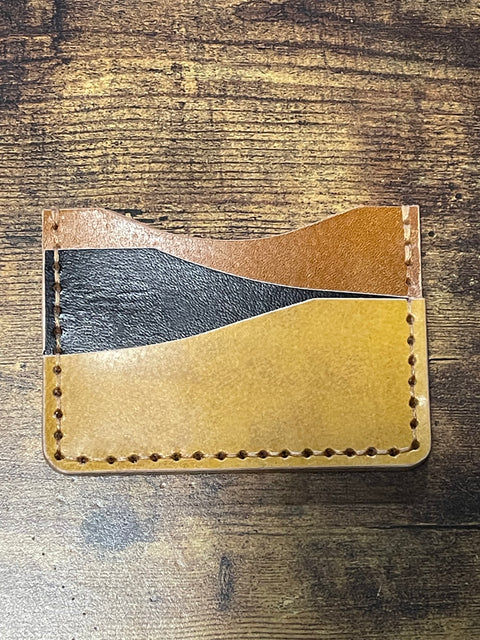 Handmade Minimalist Leather Wallet  - One Sided | Hand-Stitched Card Holder