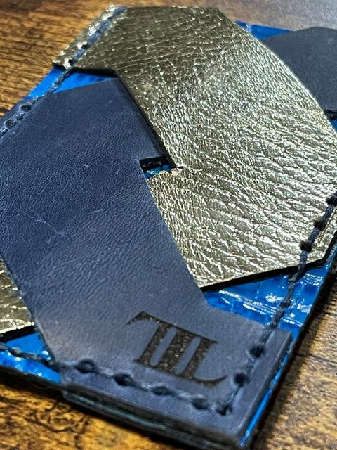 Handmade Crossover Leather Wallet | Double-Sided Card Holder with Free Engraving