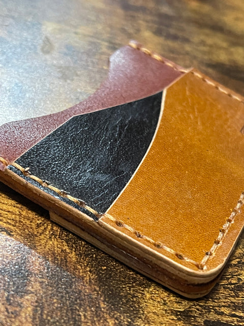 Handmade Minimalist Leather Wallet  - Double Sided | Hand-Stitched Card Holder