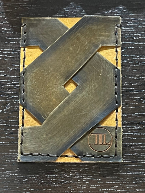 Handmade Crossover Leather Wallet | Double-Sided Card Holder with Free Engraving