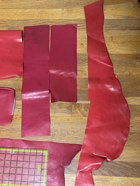 Red Leather Scraps