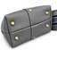 Handmade Black Pebbled Leather Bag – Cowhide Purse with Collar Detail, Rolled Top Handle and Crossbody Strap