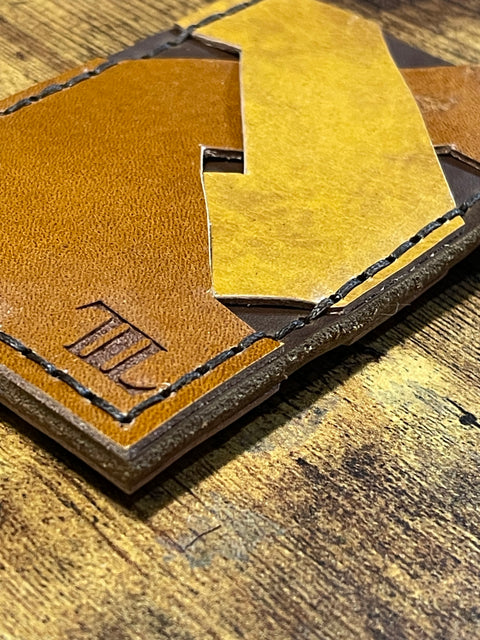 Handmade Crossover Leather Wallet | Double-Sided Card Holder with Free Engraving