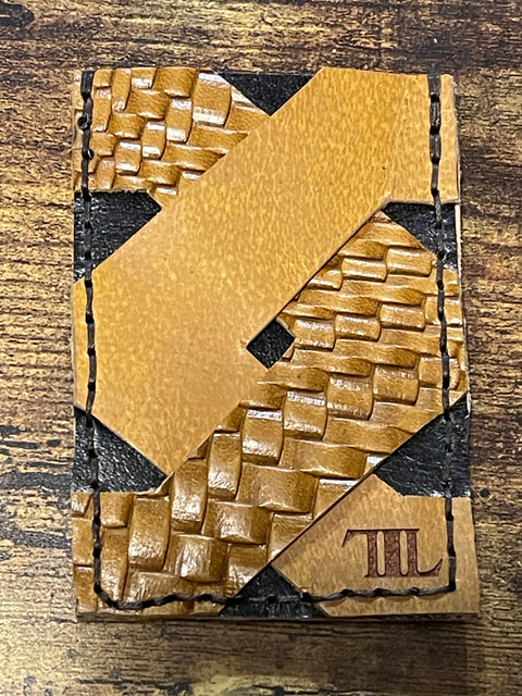 Handmade Crossover Leather Wallet | Double-Sided Card Holder with Free Engraving