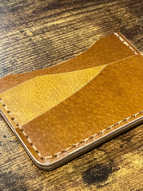 Handmade Minimalist Leather Wallet  - One Sided | Hand-Stitched Card Holder