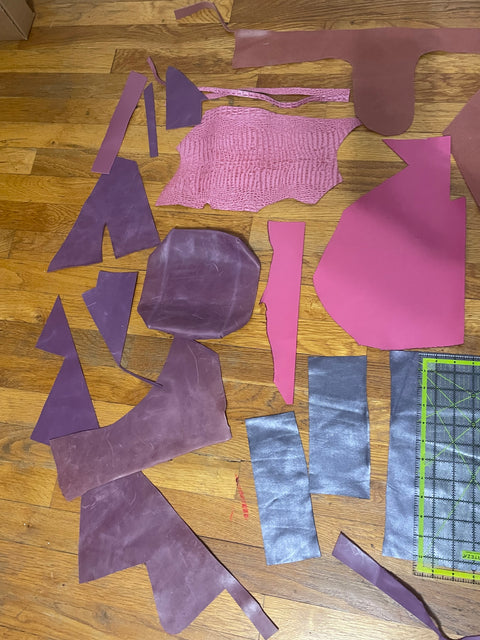 Pink/Purple Leather Scraps