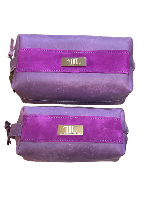 The Store It (Pink) | Handmade Leather Dopp Kit | Premium Leather Travel Toiletry Bag