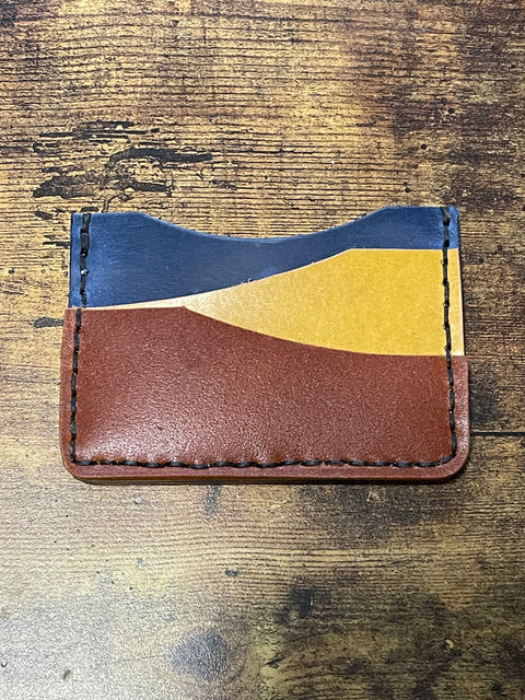 Handmade Minimalist Leather Wallet  - Double Sided | Hand-Stitched Card Holder