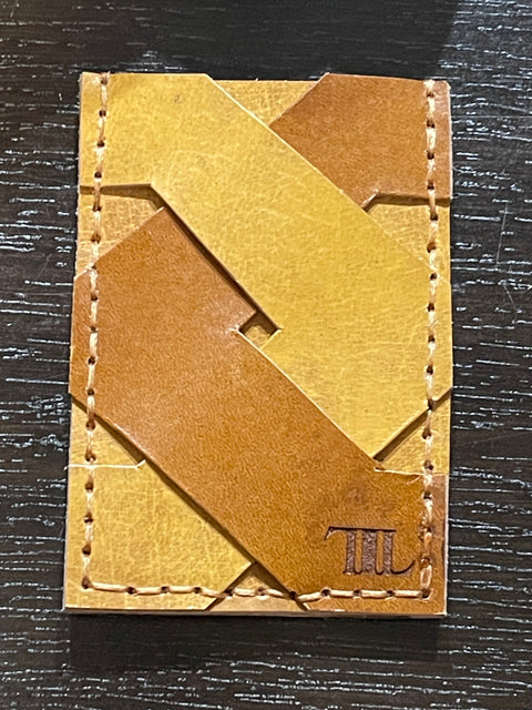 Handmade Crossover Leather Wallet | Double-Sided Card Holder with Free Engraving