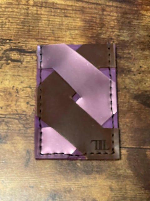 Handmade Crossover Leather Wallet | Double-Sided Card Holder with Free Engraving