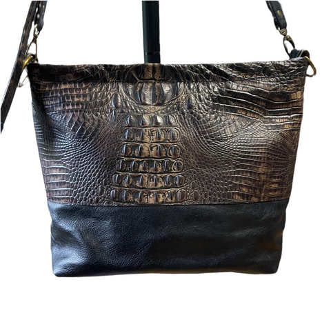 The Executive - Premium Croc Embossed &amp; Italian Leather Tote