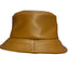 Handmade Leather Bucket Hat | Pebbled Leather Hat with Cotton Lining (Brown)