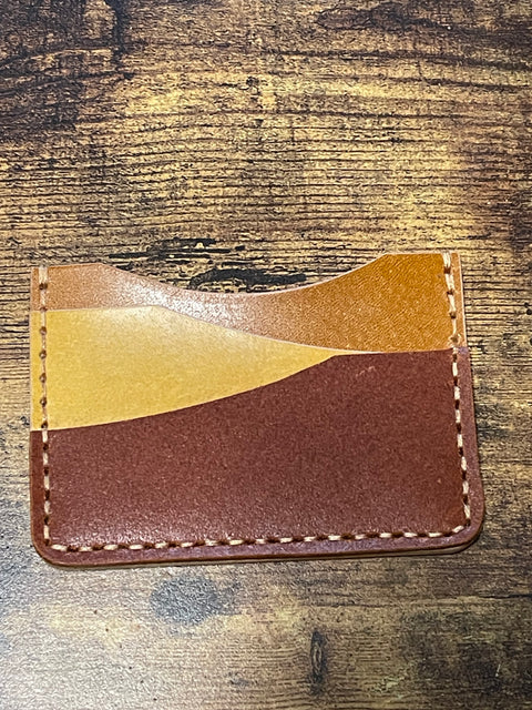 Handmade Minimalist Leather Wallet  - One Sided | Hand-Stitched Card Holder